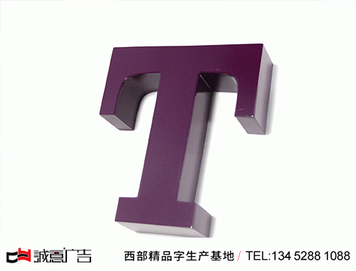 紫色樹脂側面烤漆發光字